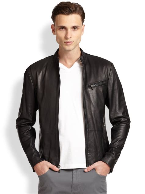 michael kors jacke männer schwarz|michael kors leather jacket.